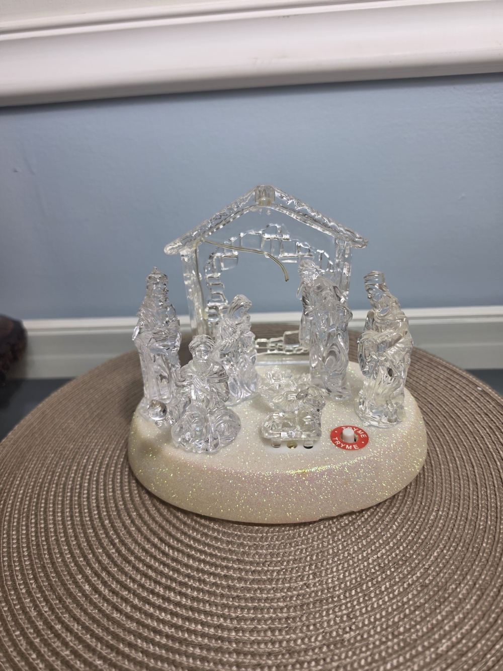 Rite Aid Home Musical LED Clear Acrylic Nativity Scene – Color Changing